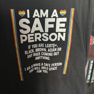 Black 'Safe Person' Graphic T-Shirt